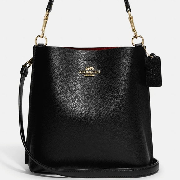 Coach Handbags - Coach Town Pebbled Leather Bucket Bag Black NWT